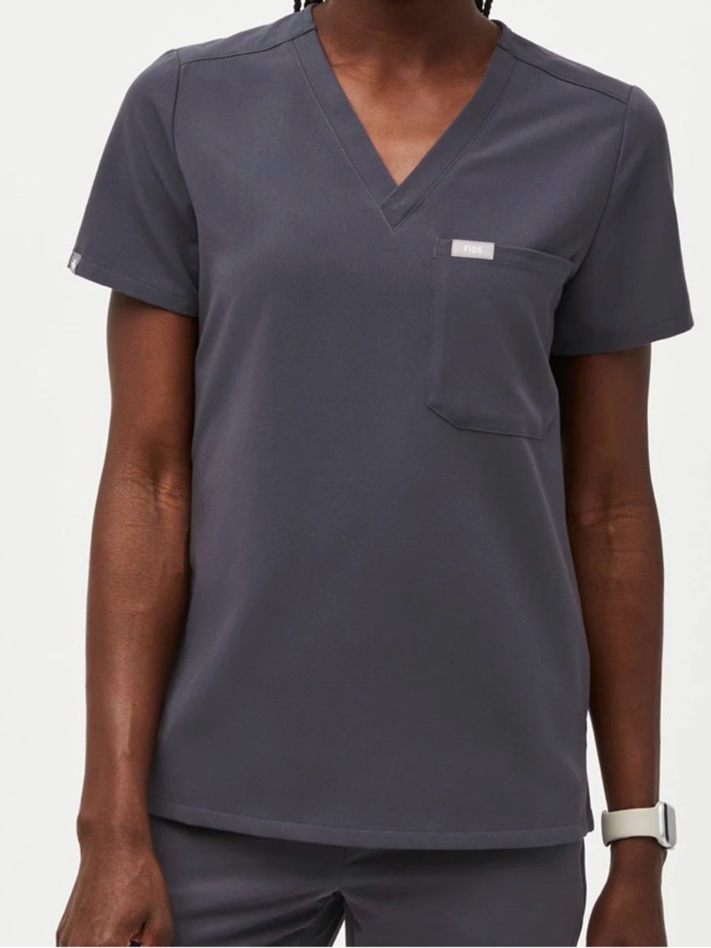 Figs Catarina Scrub Top in Charcoal